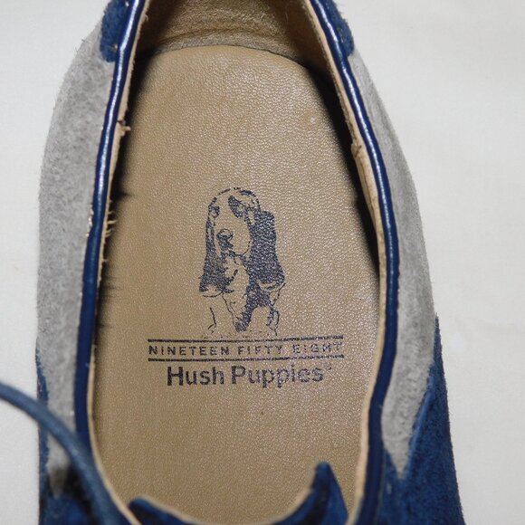 Hush Puppies Suede Leather Gray & Navy Oxfords Size 8M Men\'s Shoes main image 9